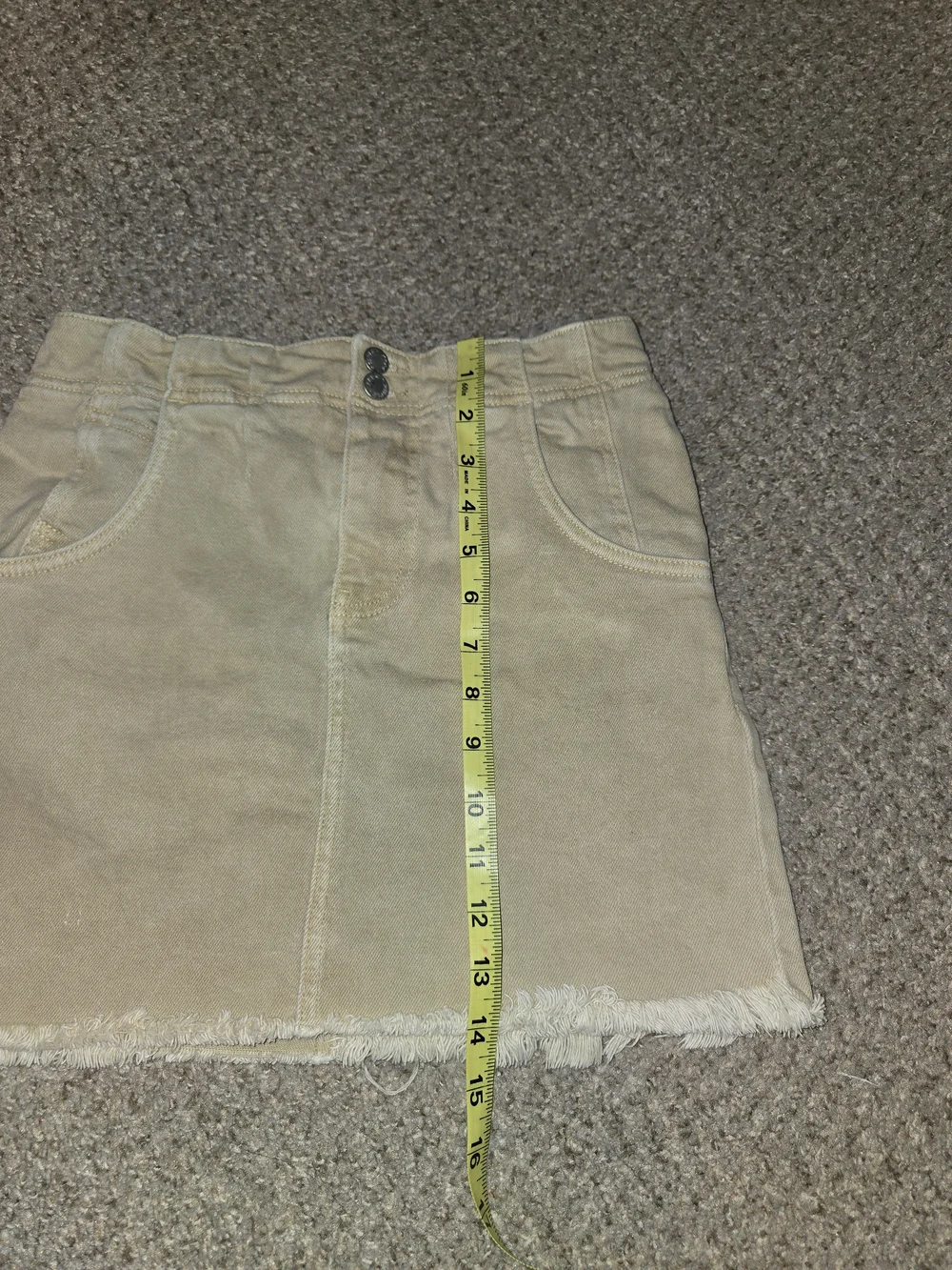 Free People Tan Frayed Hem Denim Skirt Size 4